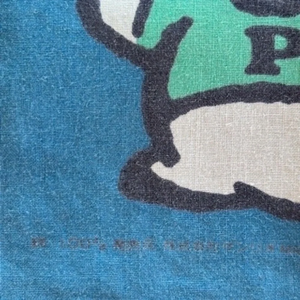 Vintage Sanrio Pochacco The Yorimichi Dog Blue Handkerchief Cotton‎ 11.5